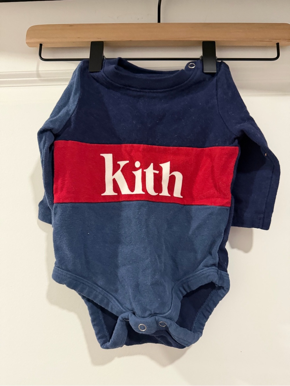 Kith Navy Infant Bodysuit with White Logo